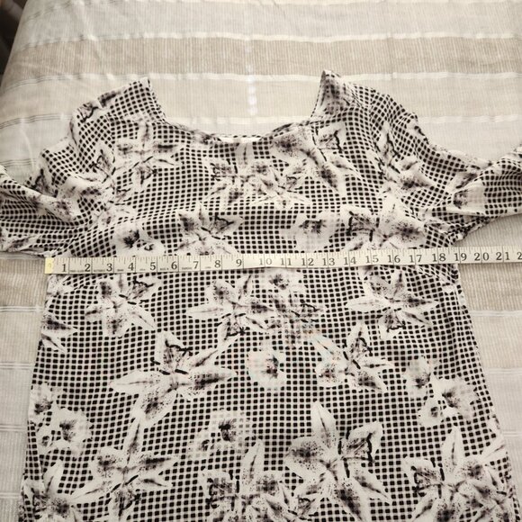 [M] Camber & Grace Floral Black and‎ White Women's Long-sleeved Top Size Medium - Picture 8 of 9